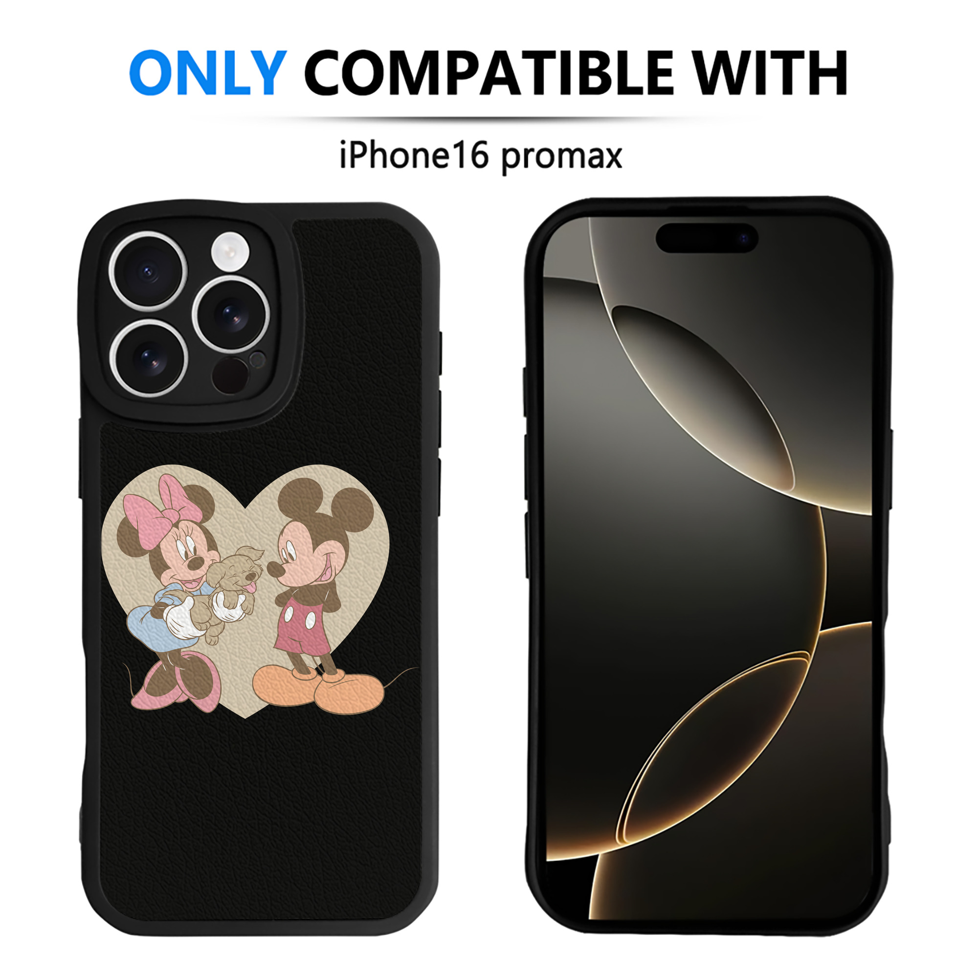 （画像用） ミッキーマウス Mickey Mouse 【iPhone 16シリーズ対応】シリコンスマホケース（レザー調） 材質：シリコン